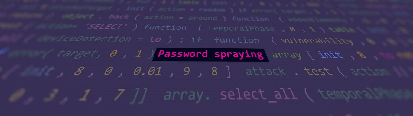 Password spraying highlighted in code editor interface